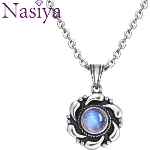 Natural Moonstone 925 Silver Jewelry Pendants Necklaces Kite Shape for Women Men Vintage Fashion Woman Pendants Hotsale