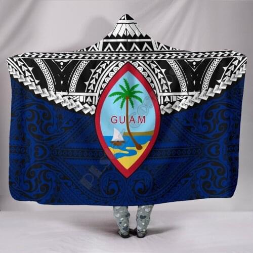 Guam Special Hooded Blanket 3D printed Wearable Blanket Adults Kids Various Types Hooded Blanket