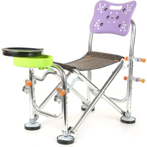 Fishing Chair Kamp Sandalyesi Multi-function Folding Aluminum Alloy Camping Silla Plegable Chair Fishing Stool Fishing Supplies