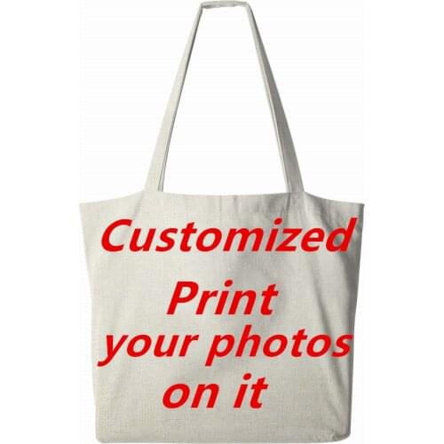 Customize print photos dog cat Childrens painting on Handbag shopping Tote Home Storage Casual Bag kids School wholesale