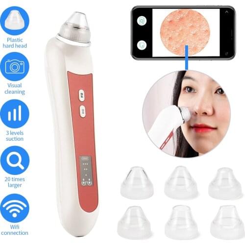 WiFi Camera Visual Acne Blackhead Remover Vacuum Suction Pore Cleaner Face Deep Nose Cleasning Blackhead Vacuum Extractor Tool