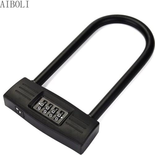 Glass Door Lock Password U-shaped Lock Gate Padlock Anti-shear Anti-theft Shop Password U-shaped Lock Double Mortise Lock
