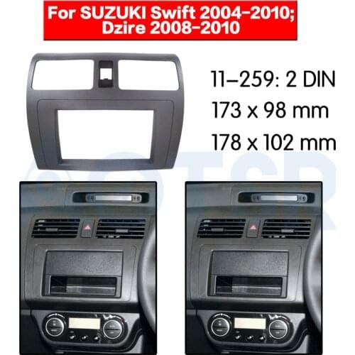 2 din Radio Fascia for SUZUKI Swift 2004-2010; Dzire 2008-2010 Stereo Audio Panel Mount Installation Dash Kit Frame Adapter DVD