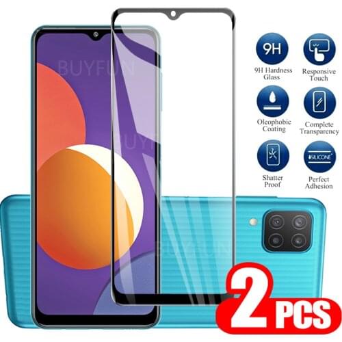 2PCS Glass For Samsung M12 A12 Glass Screen Protector On For Samsung a02 a02s a32 a42 phone Protector Screen Tempered Glass 9H