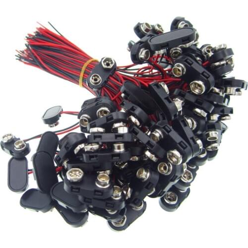 200pcs 9V Battery Snap Connector clip Lead Wires holder