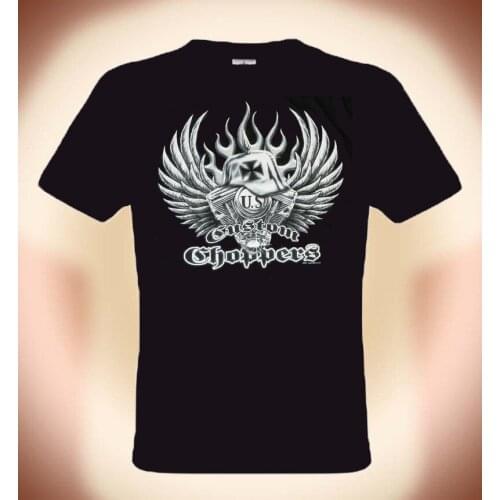 2019 Men Fashion Tshirts Funny Streetwear Brand Clothing T-Shirt Motard "Custom Choppers" Tailles S Bisdesign Your Own T Shirt