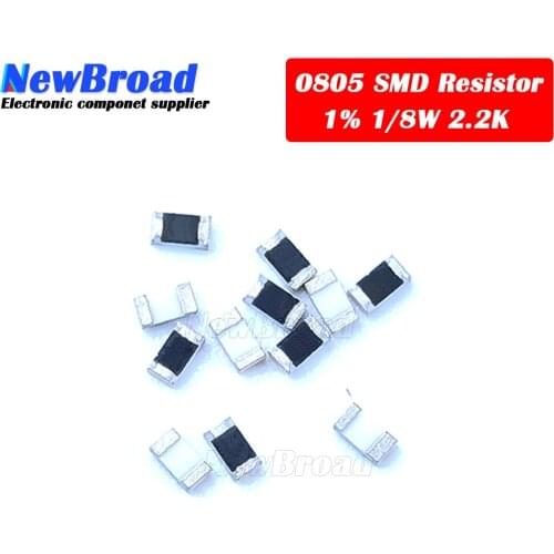 300PCS 0805 SMD Resistor 1% 2.2K ohm 1/8W 222 2K2