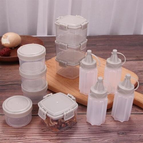 4pc Plastic Sauce Squeeze Bottle Mini Seasoning Transparent Box Salad Dressing Container Outdoor Portable BBQ Spice Jar Kitchen