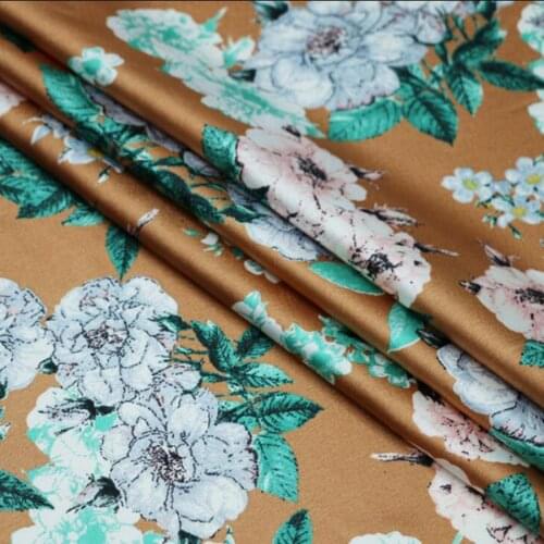 Evening Dress Silky Charmeuse Gown Fabric Poly Crepe Satin Cloth Soft Dropping Pajamas Material