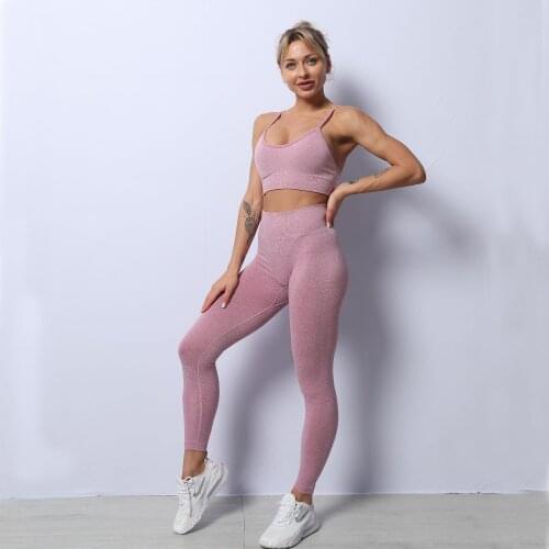 2 Pcs Seamless Sport Set Women Sport Shorts Yoga Sportsuit Workout Active Outfit Fitness Gym Sets