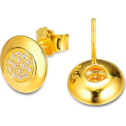 Shine Signature Stud Earrings with Clear CZ 100% 925 Sterling Silver Jewelry for Women Free Shipping