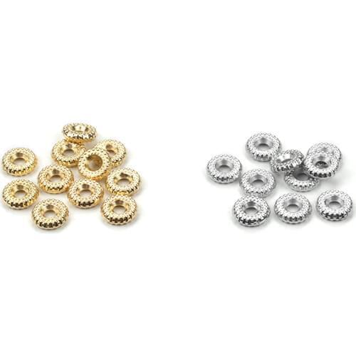 100pcs/lot 8mm CCB Material Rhodium Plastic Spacer Loose Beads Jewelry Findings For DIY Bracelet Necklace Jewelry Making