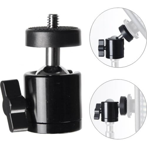 Photography Black Metal 1/4" screw Mini Tripod Ballhead Ball Head Bracket Mount Holder for Digital Camera LED Lamp Flash DSLR