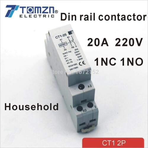 CT1 2P 20A 24V 20ampere 50/60HZ Din rail Household ac Modular contactor 1NO 1NC