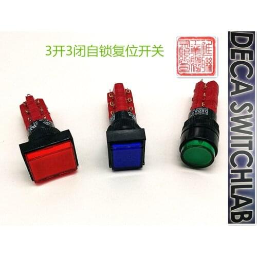 D16LAR1-3AB D16LAS1-3AB D16LAT1-3AB lock button switch DECA Progressive Alliance 3NO3NC R G B WH Y O-5PCS