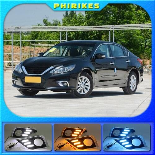 For Nissan Altima Teana 2017 2018 LED Daytime Running Light Waterproof Car 12V LED DRL fog Lamp with Turn Signal style Relay