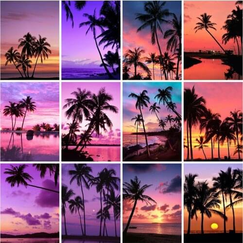 EverShine Diamond Painting Full Square Drill Tree Cross Stitch Diamond Embroidery Landscape Mosaic Kits Picture Rhinestones