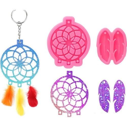 Key mold silicone is used to make jewelry earrings mobile phone pendants wall decorations DIY crafts resin molds