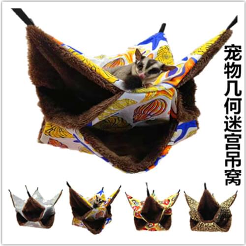 Hamster hammock sugar gliders cuttlefish three layers of warm hammocks hanging squirrel sleeping bag pup hammock