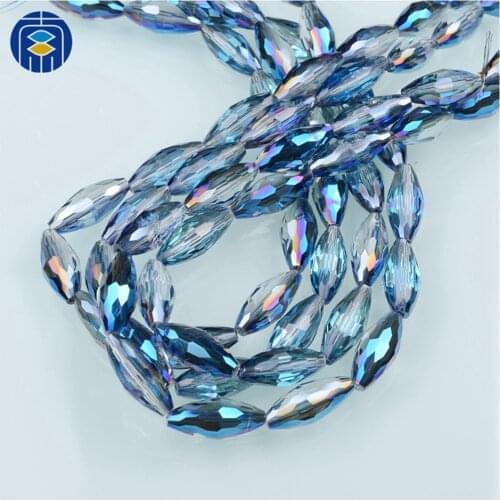 JuleeCrystal 6x13mm Long Oval Shape Beads Colorful Glass Crystal Beads for Jewelry Necklace