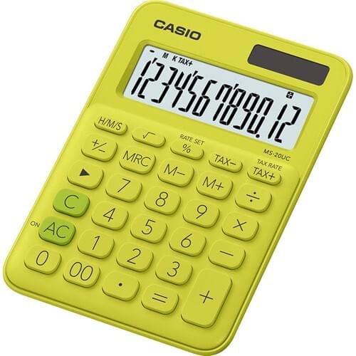 Casio Ms-20Uc-Yg Colorful Table Type 12 Digits Calculator Machine