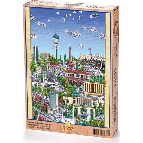 King Of Puzzle Turkey Miniatures-Ankara-Nasuhi Hasan Çolpan Wooden Puzzle 500 Parts