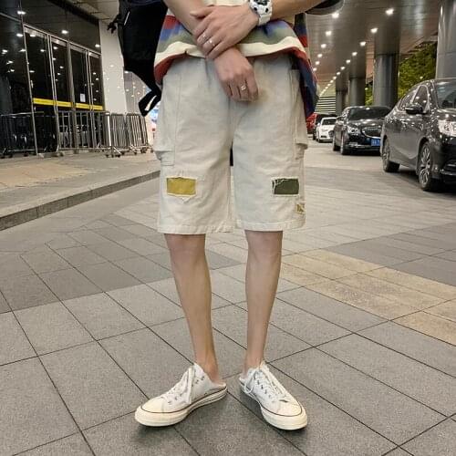 Summer Cargo Shorts Men Fashion Harajuku Breathable Male Casual Shorts Comfortable Plus Size Knee Length Mens Streetwear Shorts