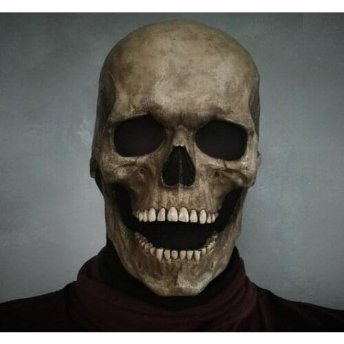 Halloween Mask Movable Jaw Full Head Skull Mask Halloween Decoration Horror Scary Mask Cosplay Party Decor 2022 Skull Helmet