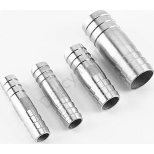 6 8 10 12 13 14 15 16 18 19 20-27mm Hose Barb Equal Straight Connector 304 Stainless Steel Pipe Fitting Adapter Water Gas Fuel