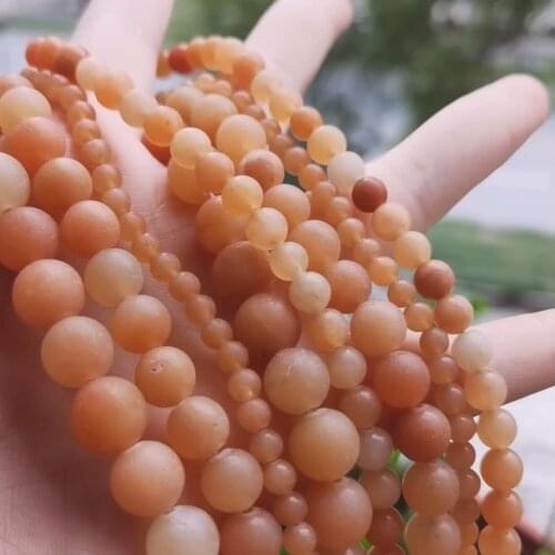 Natural Stone Matte Red Aventurine Jades Bead 4/6/8/10/12mm Round Loose Spacer Beads For Jewelry Making Bracelets Necklaces 15"