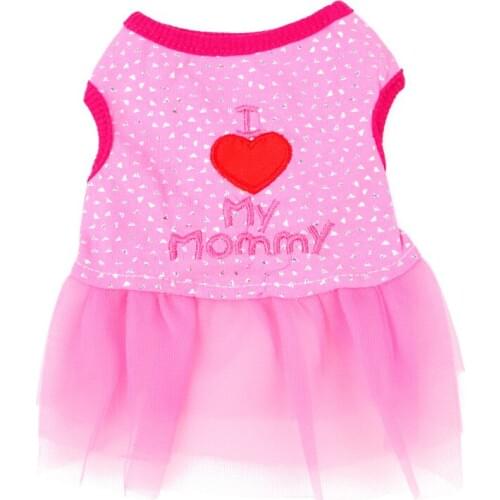 Princess Dress Dog Gauze Skirt Pet Dog Tutu Dress summer cheap dog clothes Heart pattern 2 colors