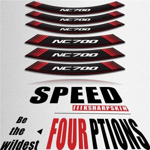 Wheel foil film personality tire logo decorative motorcycle sticker inner edge reflection decal for honda NC700