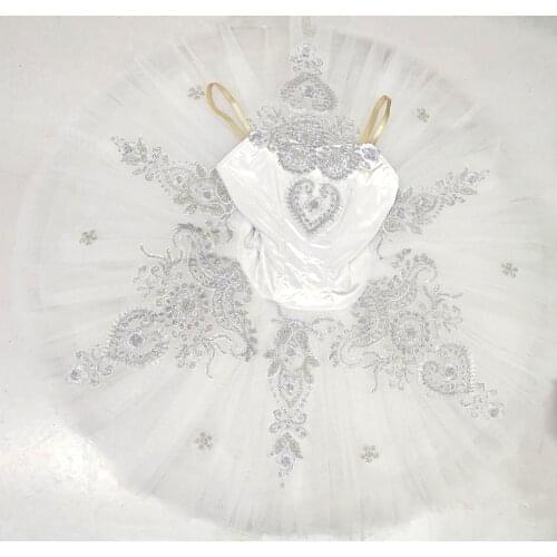 White tutu for Snow Queen costume the Nutcracker white swan lake ballet tutu professional women platter tutu pancake practice