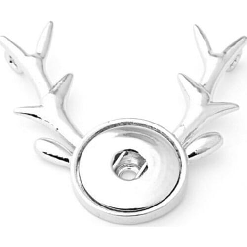 Christmas DEER snap button necklace XH6570 (fit 18mm 20mm snaps) BOBOSGIRL