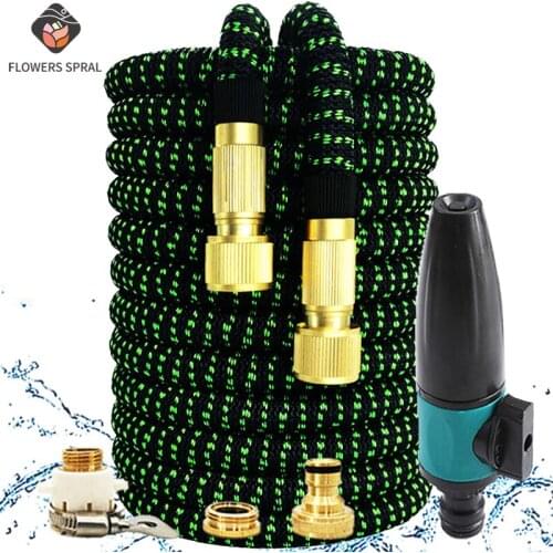 Garden Hose Flexible Garden Hose Double Watering Latex High Pressure Hose Car Wash Gardens Irrigation Supplies Garden Hose Gun