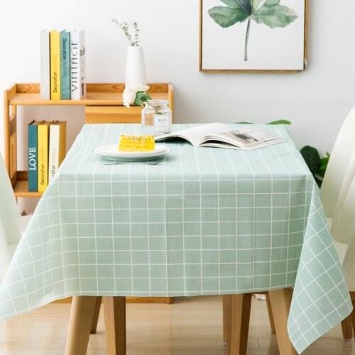 PEVA Tablecloth Waterproof Oil Proof Plaid Table Cloth Rectangular Wedding Birthday Party Tables Cover Kitchen Home Decoraction