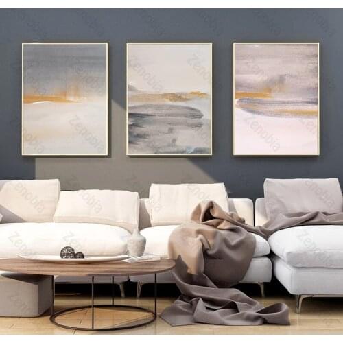 Home Decoration Light Yellow Natural Scenery Art Wall Canvas Painting Nordic Posters and Printed Pictures for The Living Room