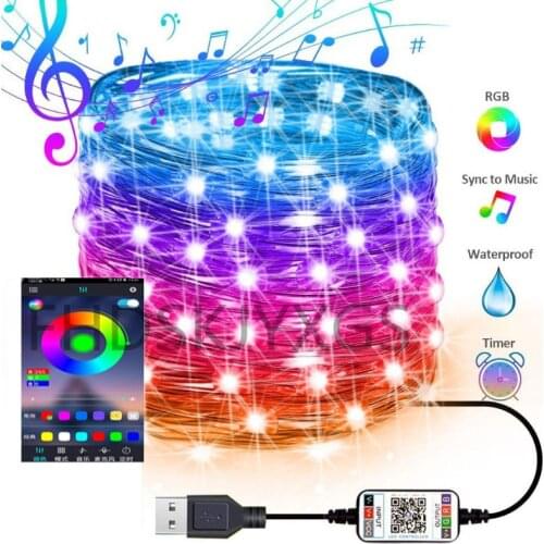New Bluetooth LED Fairy String Lights Personalized Garland APP Remote Control Lamp For Ooutdoor Garden Room Christmas Décor