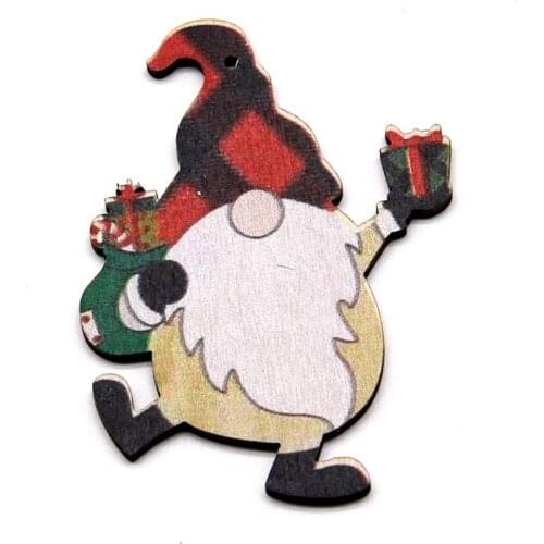 7PCS Elf Dwarf Christmas Tree Ornaments Santa Claus Wooden Pendants DIY Painting Christmas Dwarf Decoration Doors And Windows