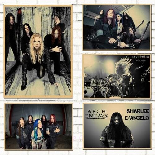 Vintage Retro rock band music Guitar Matte Kraft Paper Poster Wall Sticker Home Decora