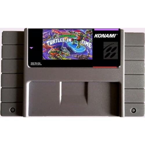 High Quality 16 Bit Turtles IV Turtles In Time NTSC Big Gray Game Card For USA Version Game Player