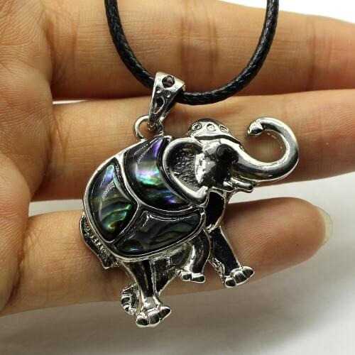 New Abalone Shell Elephan Choker Necklaces For Women Vintage Punk Animal Pendant Necklace Costume Jewelry Dropshipping