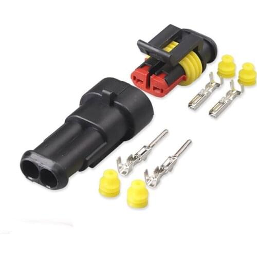 10 sets 1.5 DJ7021-1.5 2 Pin Way Waterproof Atuomotive Electrical Wire Cable Connector Plug Socket Apater Car Xenon LED Lamp