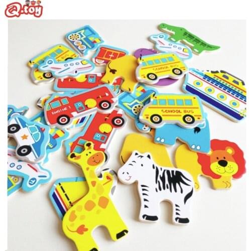 11.11 sales promotion 3D wooden puzzle Montessori educational toys animal transport cognition