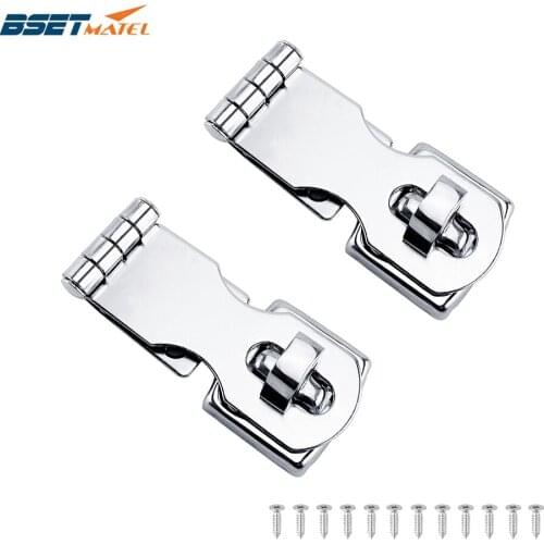 2X Marine Grade Stainless Steel 304 Cabinet Door Swivel Eye Locking Safety Hasp latch Clasp for Boat Yacht Hardware Accessories