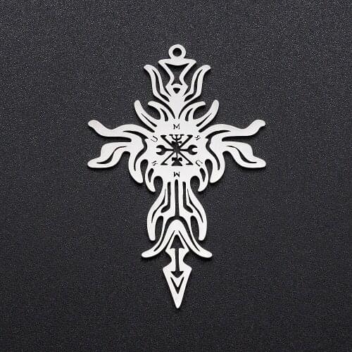 5pcs/lot 100% Stainless Steel Cross Charm Pendant Wholesale Top Quality Finding Supplies Jewelry Bracelet Making