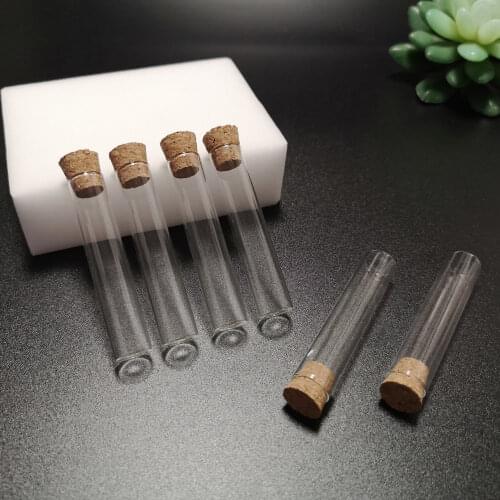 50Pcs 4ml 12x60mm Flat Bottom Glass Test Tubes with Cork Stopper Mini Wishing Storage Jars Bottle For Lab Experiment or DIY Gift