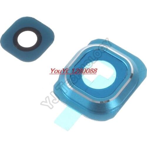 CFYOUYI For Samsung Galaxy S6 G920 G920F G9200 Rear Back Camera Glass Lens Cover With Sticker Adhesive Replacement - Blue