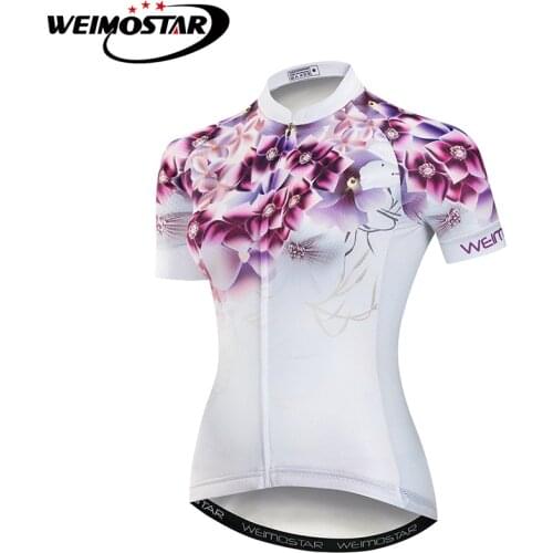 Flowers Shirt Weimostar Cycling Jersey downhill jersey Bike maillot ciclismo Breathale Mountain Bike Clothing Tops For Women