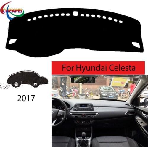 Car Dashboard Avoid Light Pad Instrument Platform Desk Cover Mat Carpets For Hyundai Celesta 2017 Interior Accessories